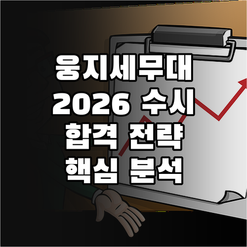 웅지세무대학교 2026학년도 수시 합격 전략: 핵심 정보 완벽 분석