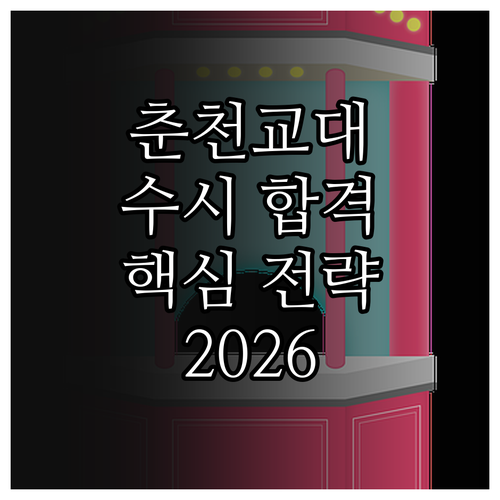2026 춘천교육대학교 수시: 성공적인 지원을 위한 핵심 전략