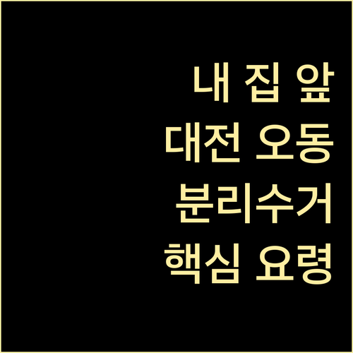 내 집 앞 쓰레기 배출! 대전 오동 분리수거 핵심 요령