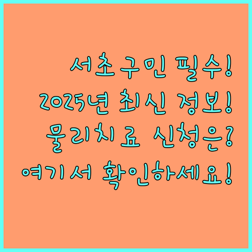 2025년 서초구민을 위한 재활 통증 물리치료 신청 정보