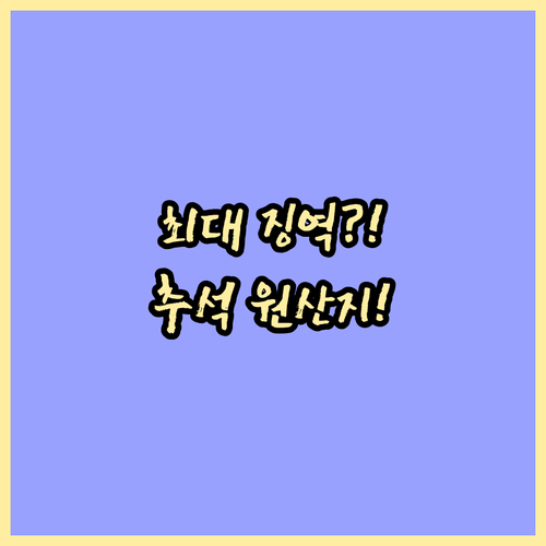 추석 물가 안정 총력 지원 원산지 허위 표시에 대한 징역 또는 벌금