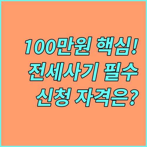 2025 동대문구 전세사기 지원금 100만원 자격 신청 중복 여부