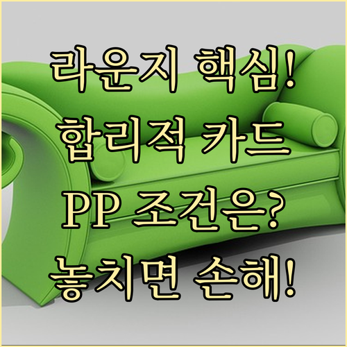 합리적인 공항 라운지 카드 선택 PP 더라운지 이용 조건 총정리