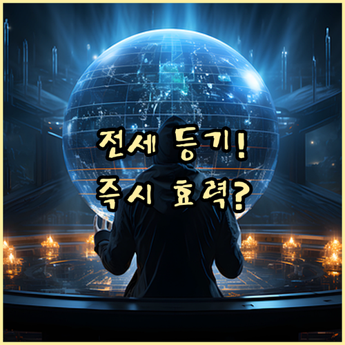 전세권 설정 등기가 즉시 효력 발생하는 이유