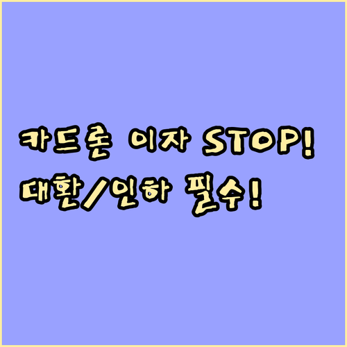 카드론 금리 부담 최소화: 대환대출 및 금리인하 요구권 전략