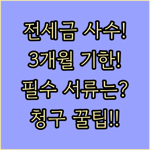 전세보증금 떼이기 전 3개월 기한 준수 필수 서류와 보증 이행 청구 시 유의사항