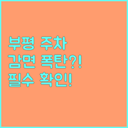 2025년 인천 부평구 공영주차장 새롭게 바뀐 요금 감면 제도와 신청 기준