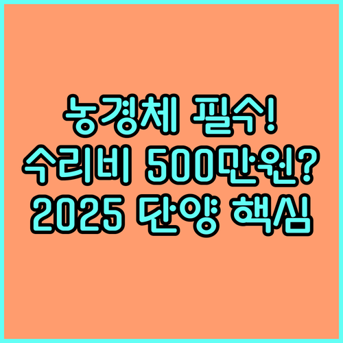 농업경영체 필수 2025 단양 귀농 농가 주택 수리비 500만원 지원 받기