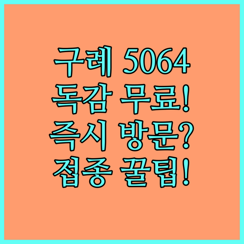 2025년 구례군 만 50~64세 독감 무료 접종 즉시 방문 신청 접종 완료 방법