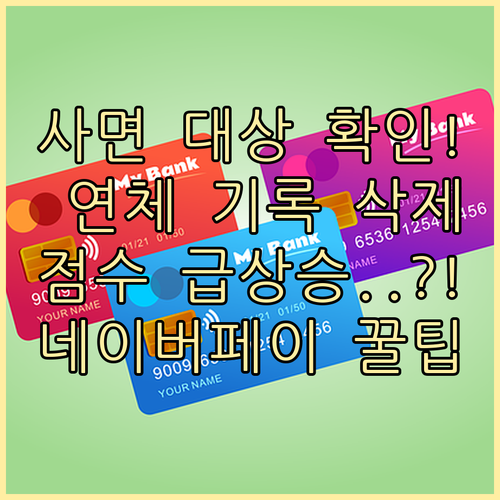 네이버페이로 신용사면 대상 확인 연체 기록 삭제 후 점수 관리법