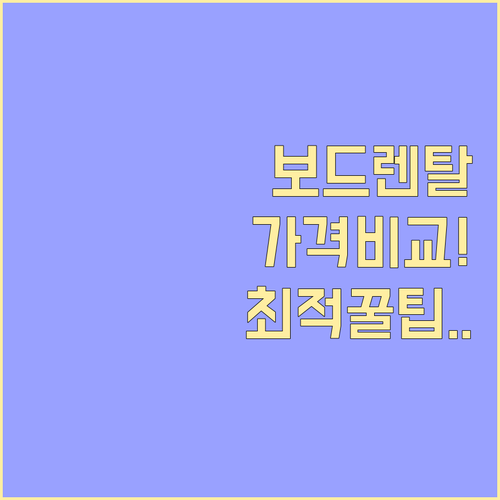 보드 렌탈 패키지 가격 비교: 독자의 신뢰를 높이는 최적의 정보 구조화 전략