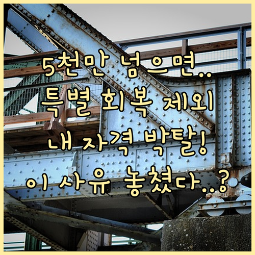5천만 원 초과 시 제외! 특별 신용회복 지원 제외 사유 상세 안내