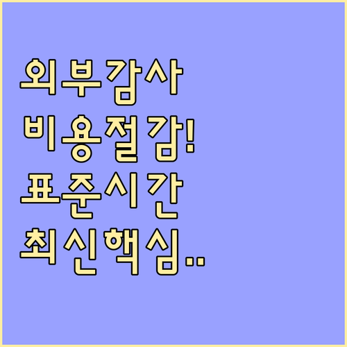 표준감사시간 기준 외부감사 비용 산정 및 절감 방안
