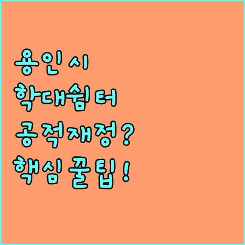 2025년 용인시 아동보육과 주관 학대피해 쉼터 공적 재정 지원 핵심 안내