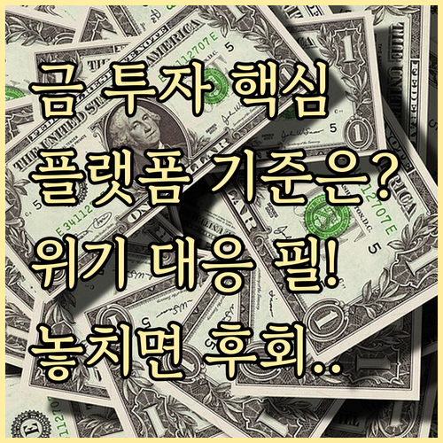 금 투자 플랫폼 선택 기준과 신속 대응 프로세스 정립