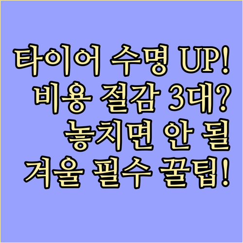 겨울 타이어 수명 최대 보존, 비용 절감 3대 할인 노하우