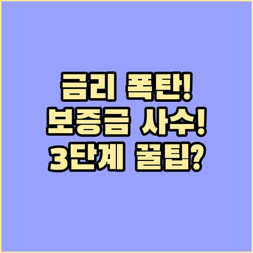 신규 물량 절벽, 고금리 시대 전세 보증금 사수 3단계 전략