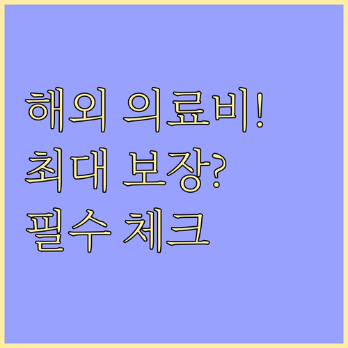 해외 의료비 최대 보장을 위한 여행자 보험 필수 체크리스트