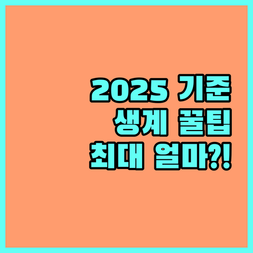 2025 생계급여 가구별 지급 기준 소득 인정액 계산법 공개
