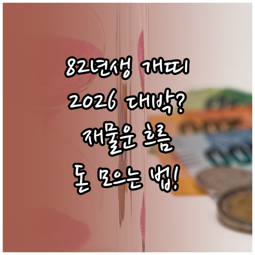 82년생 개띠 2026년 재물운 흐름과 효율적인 재무 관리 원칙