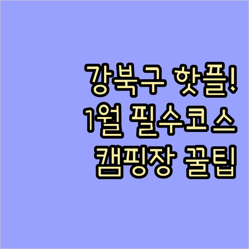 강북구 1월 실내외 나들이 장소와 우이동 캠핑장 이용 팁