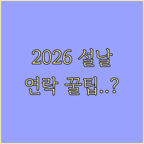 2026년 설날 인사말 작성 방법과 연휴 전후 연락 시점 정리