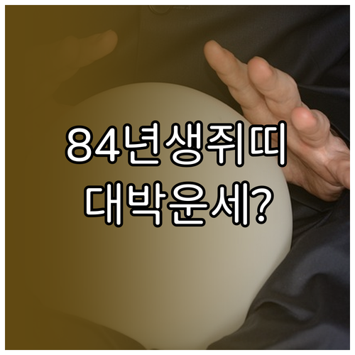 2026년 병오년 1984년생 쥐띠 운세 직업운 재물운 건강운 분석