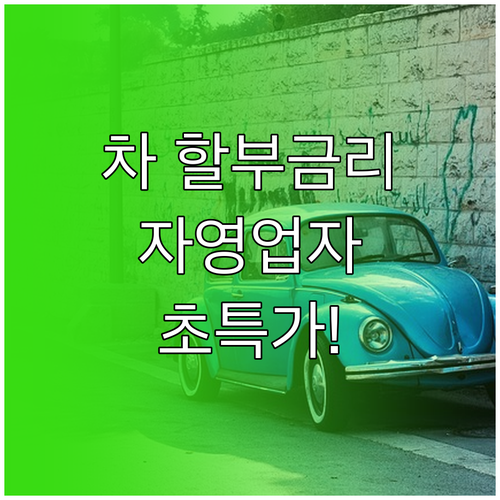 자영업자 차량 할부 금리 현황과 다이렉트 상품 활용법