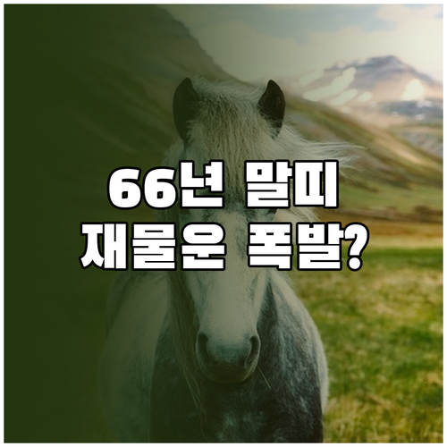1966년생 말띠 2026년 운세 총정리 | 재물과 건강 유의사항