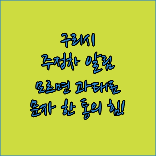 구리시 주정차 위반 문자 알림 서비스 신청과 이용 주의사항