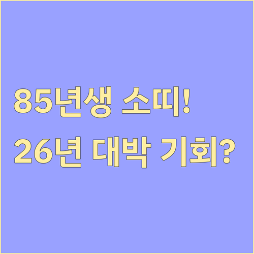 2026년 병오년 1985년생 소띠 운세 흐름과 건강 대인관계 비결
