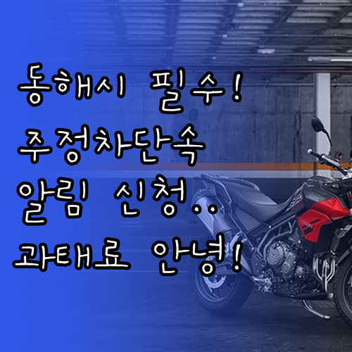 동해시 주정차단속알림 서비스 온라인 및 방문 신청 방법