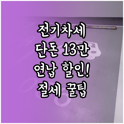 전기차 자동차세 13만원 정액 부과 기준 및 연납 할인 혜택