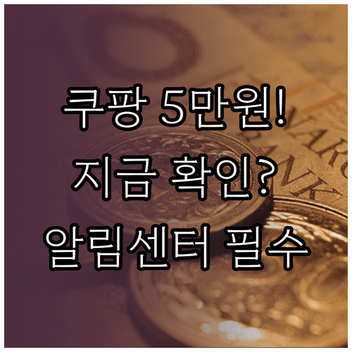 쿠팡 5만원 보상금 지급 사유와 공식 앱 알림 센터 확인법