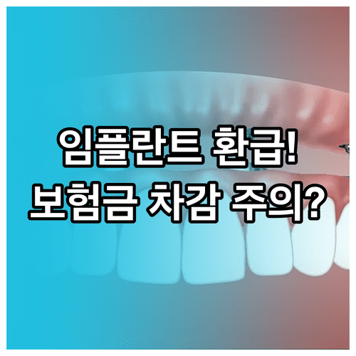 임플란트 연말정산 실손보험금 차감 주의점 및 서류 준비