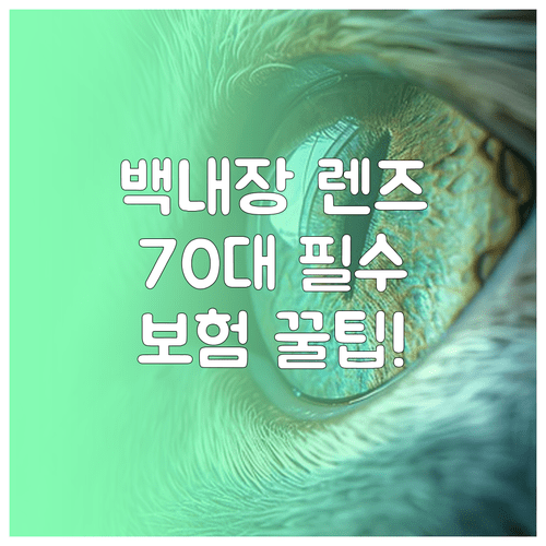 70대 백내장 수술 렌즈 종류별 장단점 및 보험 적용 확인