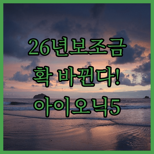 2026년 전기차 보조금 정책 변화와 아이오닉5 실구매가 확인 방법