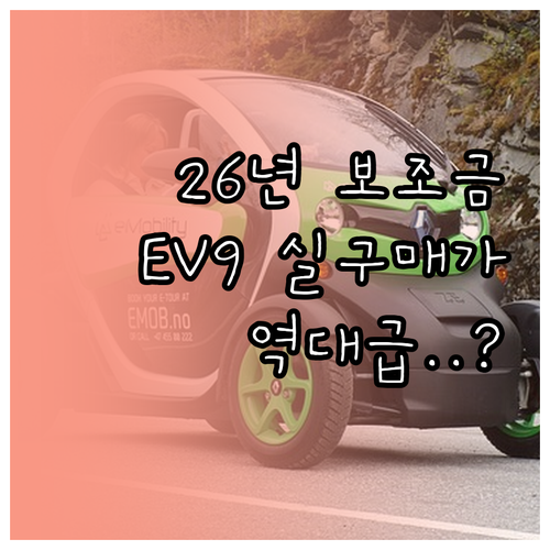 기아 EV9 롱레인지 19인치 2026년 보조금 혜택 및 실구매가