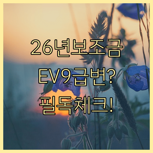 2026년 전기차 보조금 상한제 변화와 EV9 모델별 지원금 차이