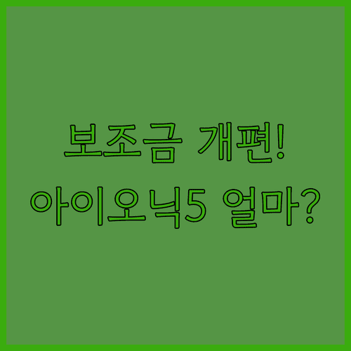 2026년 전기차 보조금 개편안 핵심 정리와 아이오닉5 예상 수령액