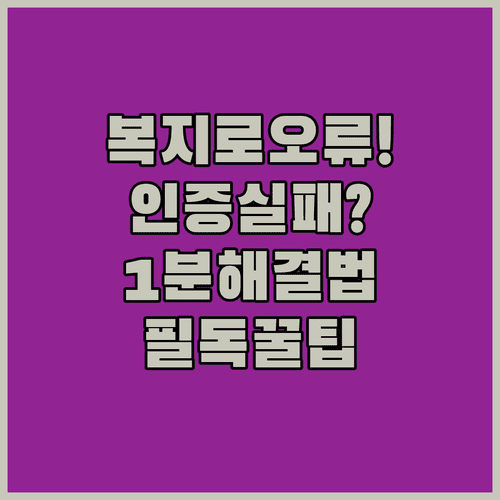 복지로 맞춤형 급여 안내 오류 해결 및 본인인증 실패 대처법