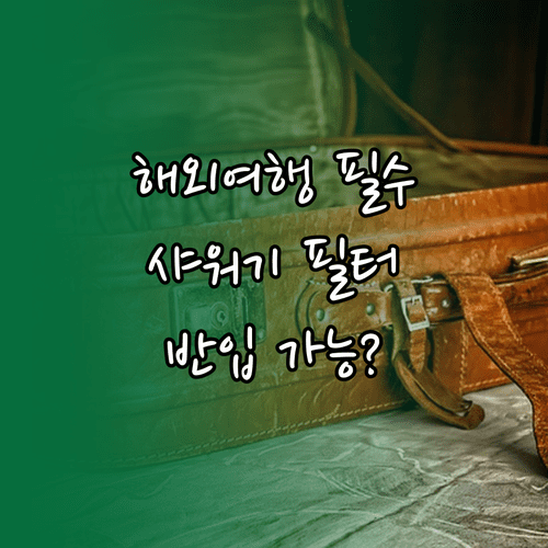 해외여행 필수품 샤워기 필터 휴대 규정 | 반입 가능 여부와 짐 싸기