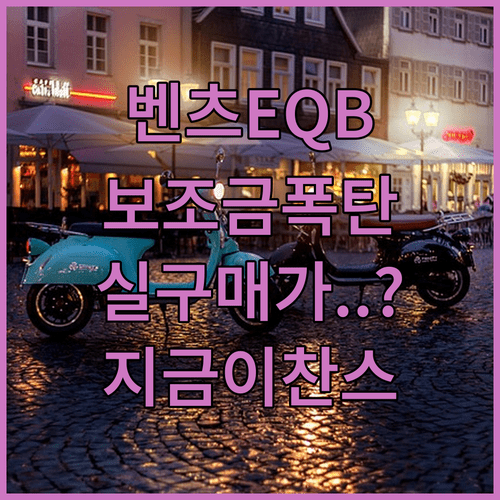 벤츠 EQB 300 4MATIC 지역별 보조금 및 최종 결제 금액