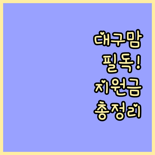 대구 산모 신생아 건강관리 및 아동수당 지원 내용