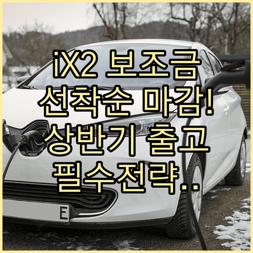 BMW iX2 보조금 선착순 확보를 위한 상반기 출고 전략