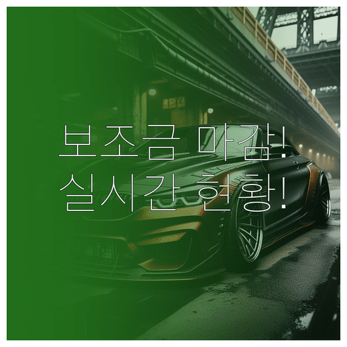 전기차 보조금 조기 마감 대비 전략 | 실시간 접수 현황 확인 방법