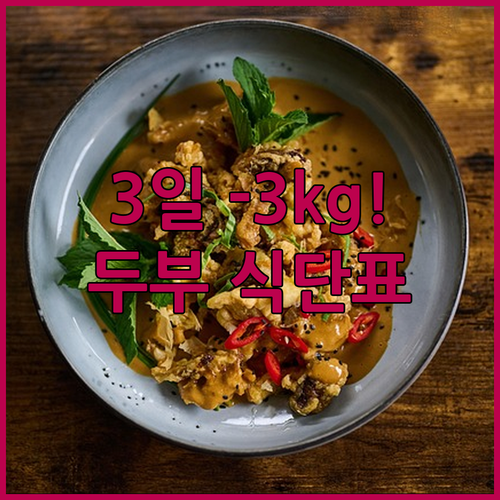 두부 다이어트 3일 식단표와 효과적인 체중 감량 방법