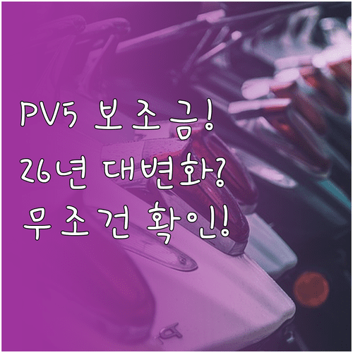 교통 약자용 PV5 WAV 보조금 혜택 및 2026년 전기차 정책 변화