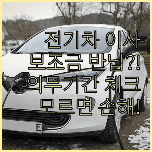 보조금 받은 전기차 이사할 때 의무 운행 기간 안내