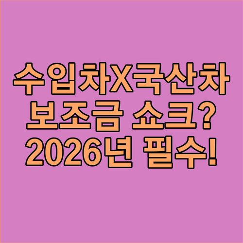 국산차와 수입차 전기차 보조금 차이점과 2026년 예상 지급액